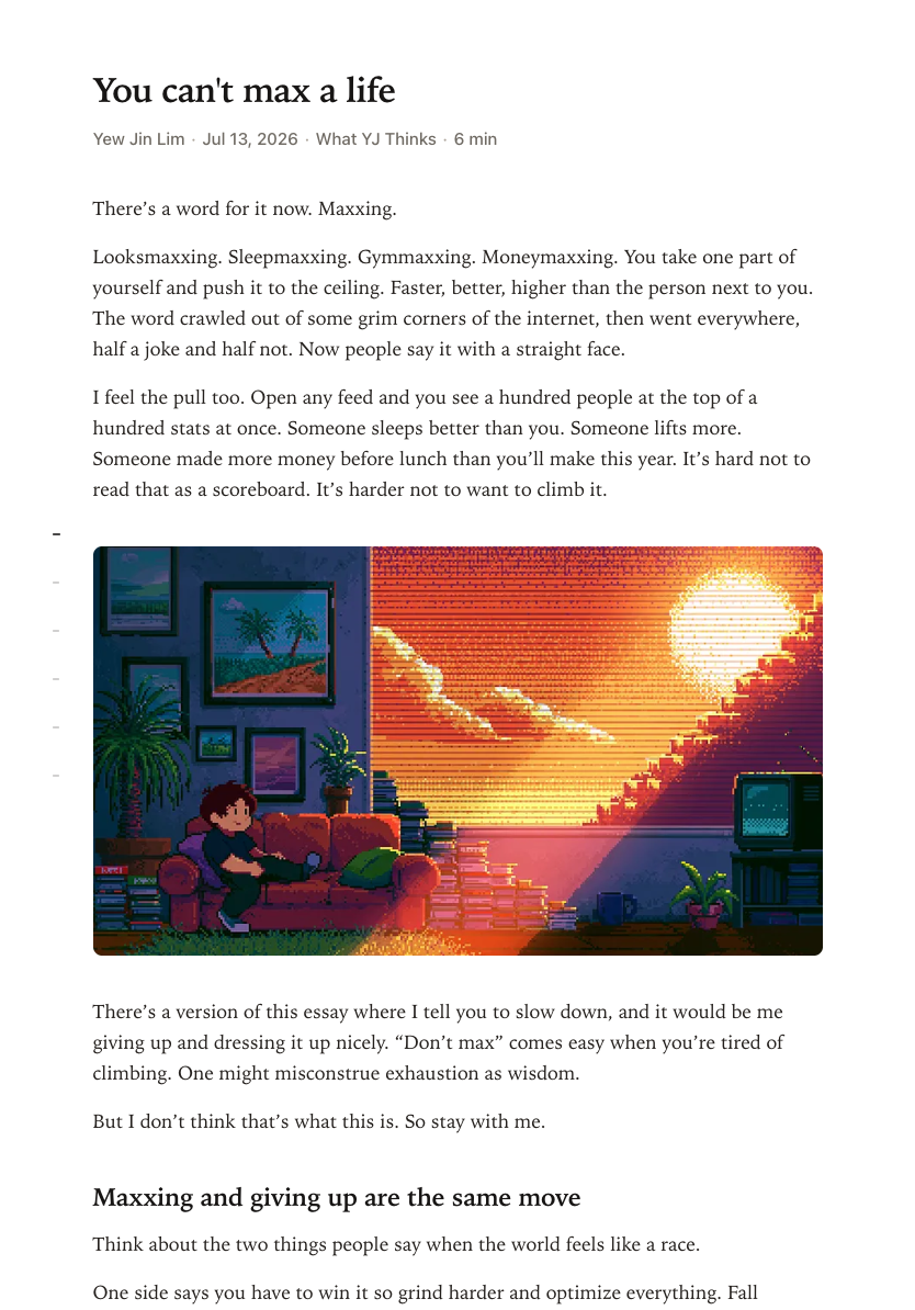 Calm on iPad with touch-sized reading-map targets